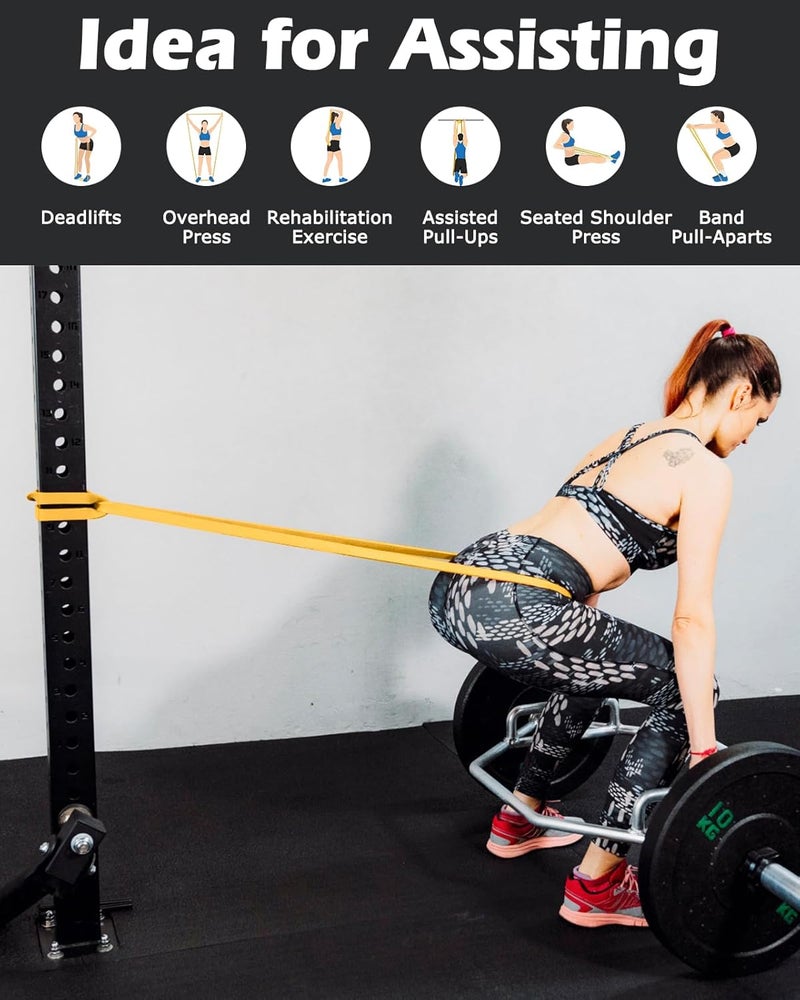 Zacro Resistance Bands, 6 Resistance Levels Pull Up Assistance Bands, Exercise Bands for Men&Women, Heavy Duty Resistance Band Set with Door Anchor, for Working Out, Muscle Training, Physical Therapy - Image 5